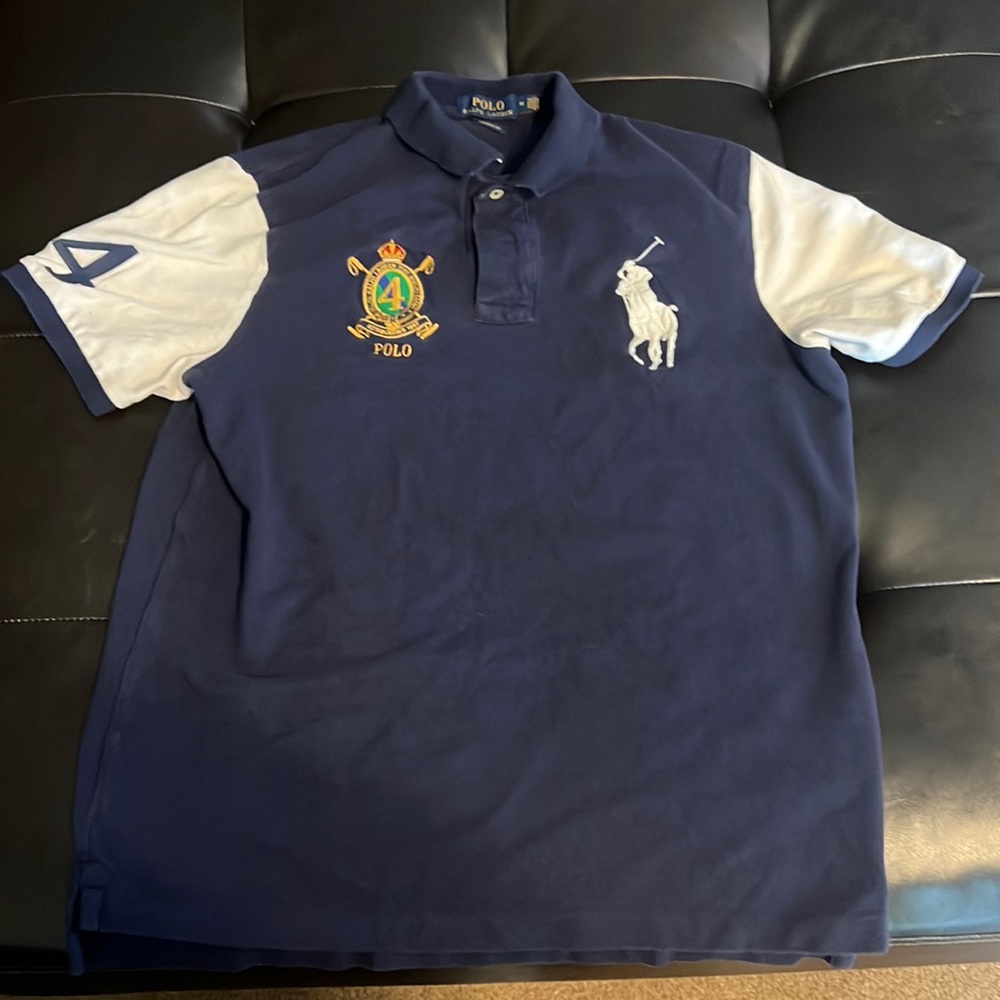 Blue polo shirt